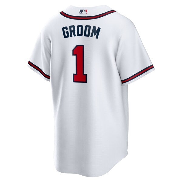 Atlanta Braves Nike #1 Groom Home Replica Jersey - White - Image 3