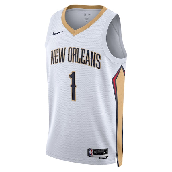 Zion Williamson New Orleans Pelicans Nike Unisex Swingman Jersey - Association Edition - White/Navy - Image 3