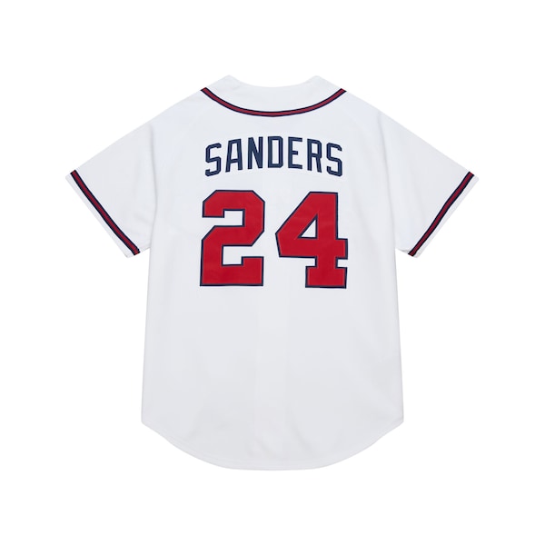 Deion Sanders Atlanta Braves Cooperstown Collection 1992 Authentic Jersey - White - Image 3
