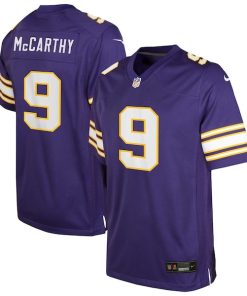 J.J. McCarthy Minnesota Vikings Nike Youth Classic Alternate Player Game Jersey - Purple