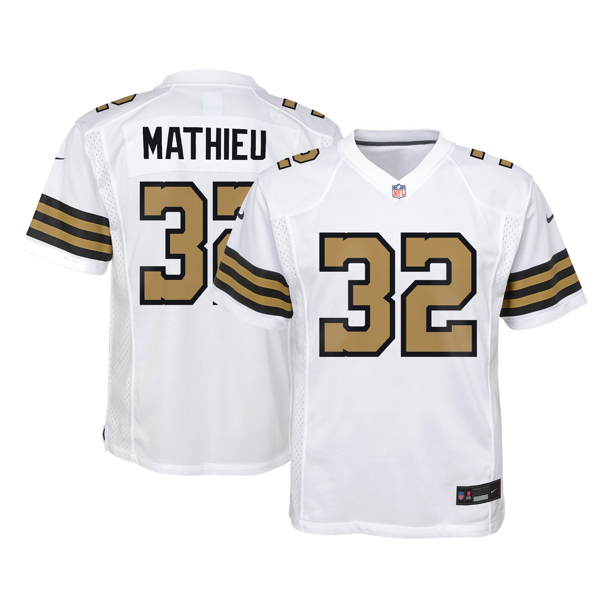 Tyrann Mathieu New Orleans Saints Nike Youth Game Jersey - Black/White - Image 5
