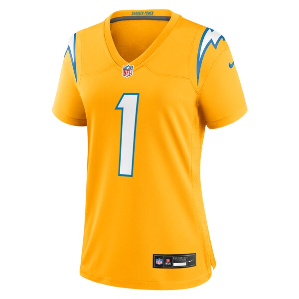 Quentin Johnston Los Angeles Chargers Nike Women's Alternate Charger Power Game Jersey - Gold/Navy - Image 3
