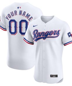 Texas Rangers Nike Home Elite Custom Jersey - White