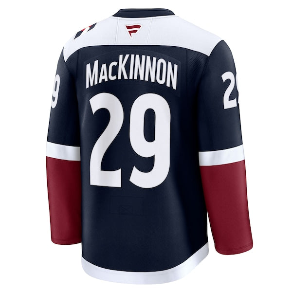 Nathan MacKinnon Colorado Avalanche Alternate Premium Jersey - Navy/Burgundy/White - Image 4