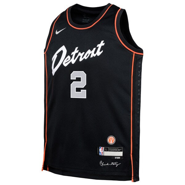 Cade Cunningham Detroit Pistons Nike Youth Swingman Replica Jersey - City Edition - Black - Image 2