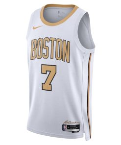 Alternative view of Jaylen Brown Boston Celtics Nike Unisex 2025/26 Swingman Jersey - White - City Edition