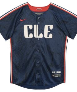 Alternative view of Shane Bieber Cleveland Guardians Nike Preschool 2024 City Connect Limited Jersey - Navy
