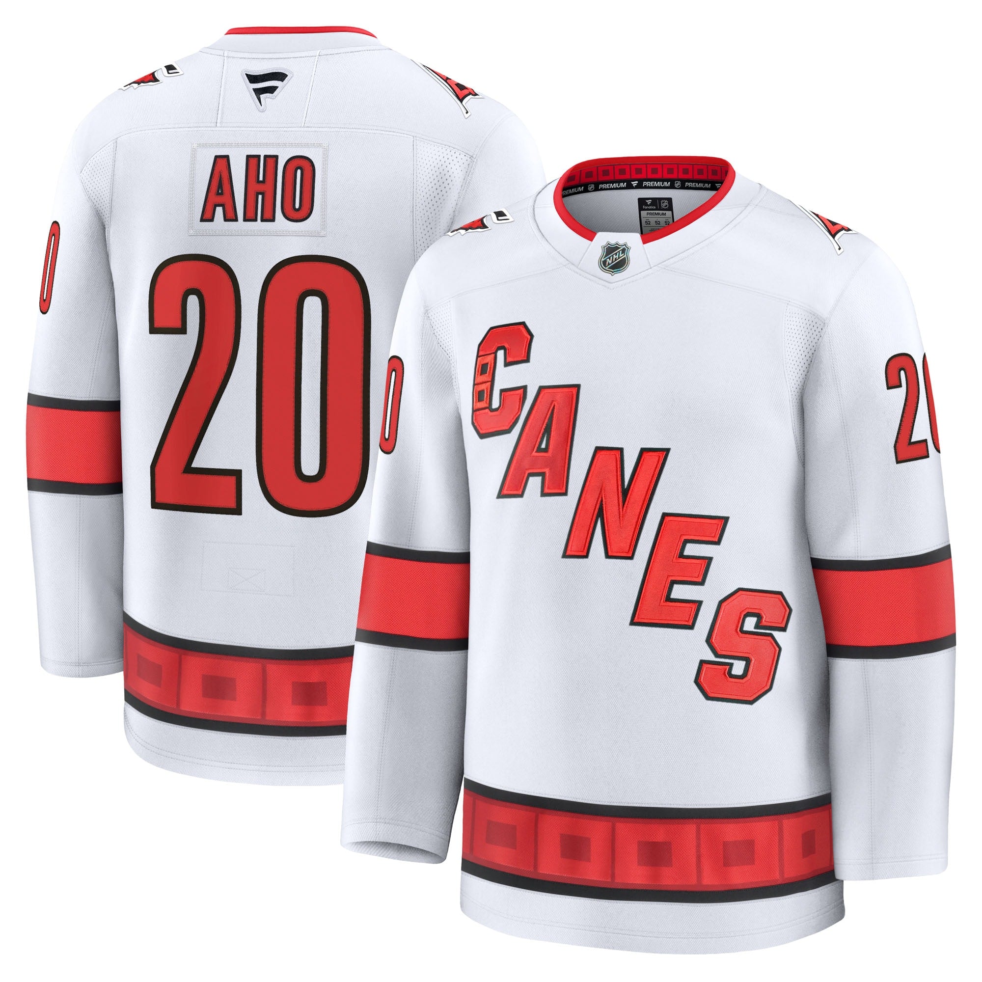 Sebastian Aho Carolina Hurricanes Alternate Premium Jersey - Red/Black/White - Image 9
