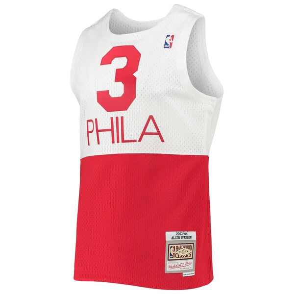 Allen Iverson Philadelphia 76ers 2003/2004 Hardwood Classics Swingman Jersey - White/Red - Image 3