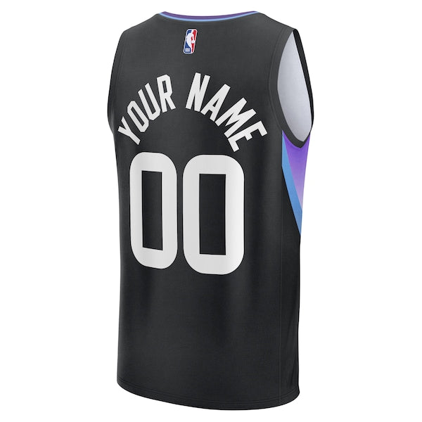 Utah Jazz Fast Break Custom Jersey - Statement Edition - Black - Image 3