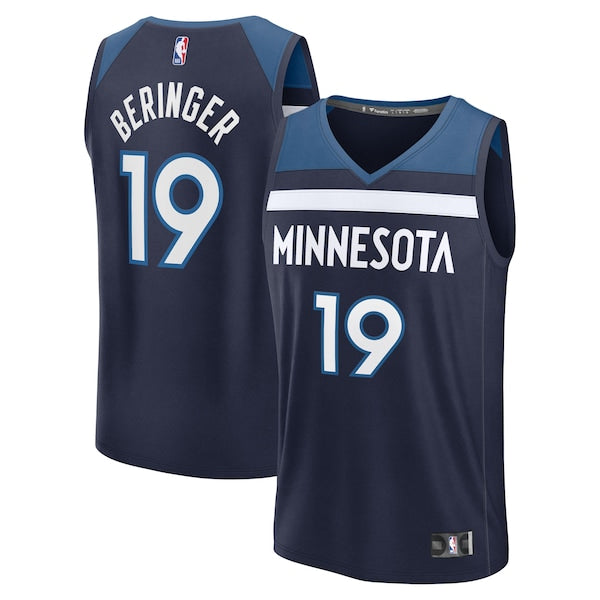 Joan Beringer Minnesota Timberwolves Youth 2025 NBA Draft First Round Pick Fast Break Replica Jersey - Icon Edition - Navy