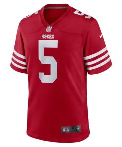 Alternative view of Trey Lance San Francisco 49ers Nike Team Game Jersey - Scarlet