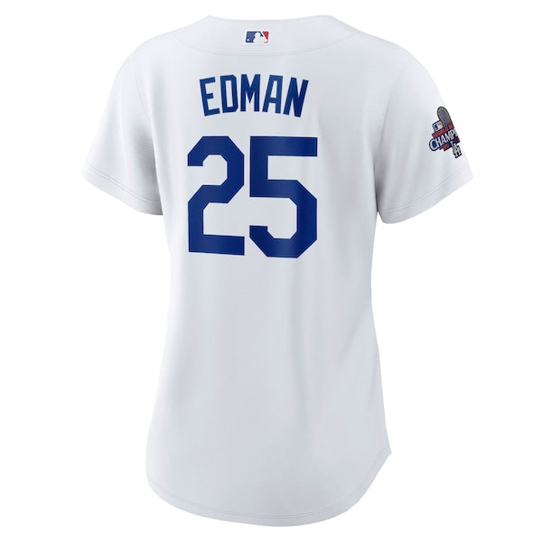 Tommy Edman Los Angeles Dodgers Nike Women's 2024 World Series Champions Home Replica Player Jersey - White - Image 3
