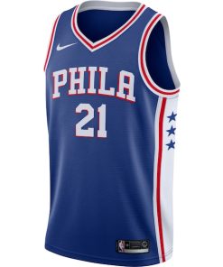 Alternative view of Joel Embiid Philadelphia 76ers Nike Swingman Jersey Royal - Icon Edition