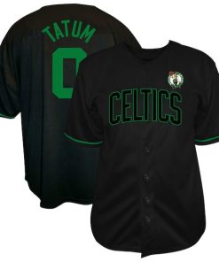 Jayson Tatum Boston Celtics Profile Big & Tall Name & Number Button-Up Jersey - Black