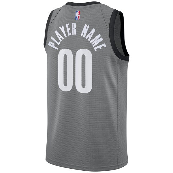 Brooklyn Nets Jordan Brand Swingman Custom Jersey - Statement Edition - Gray - Image 3
