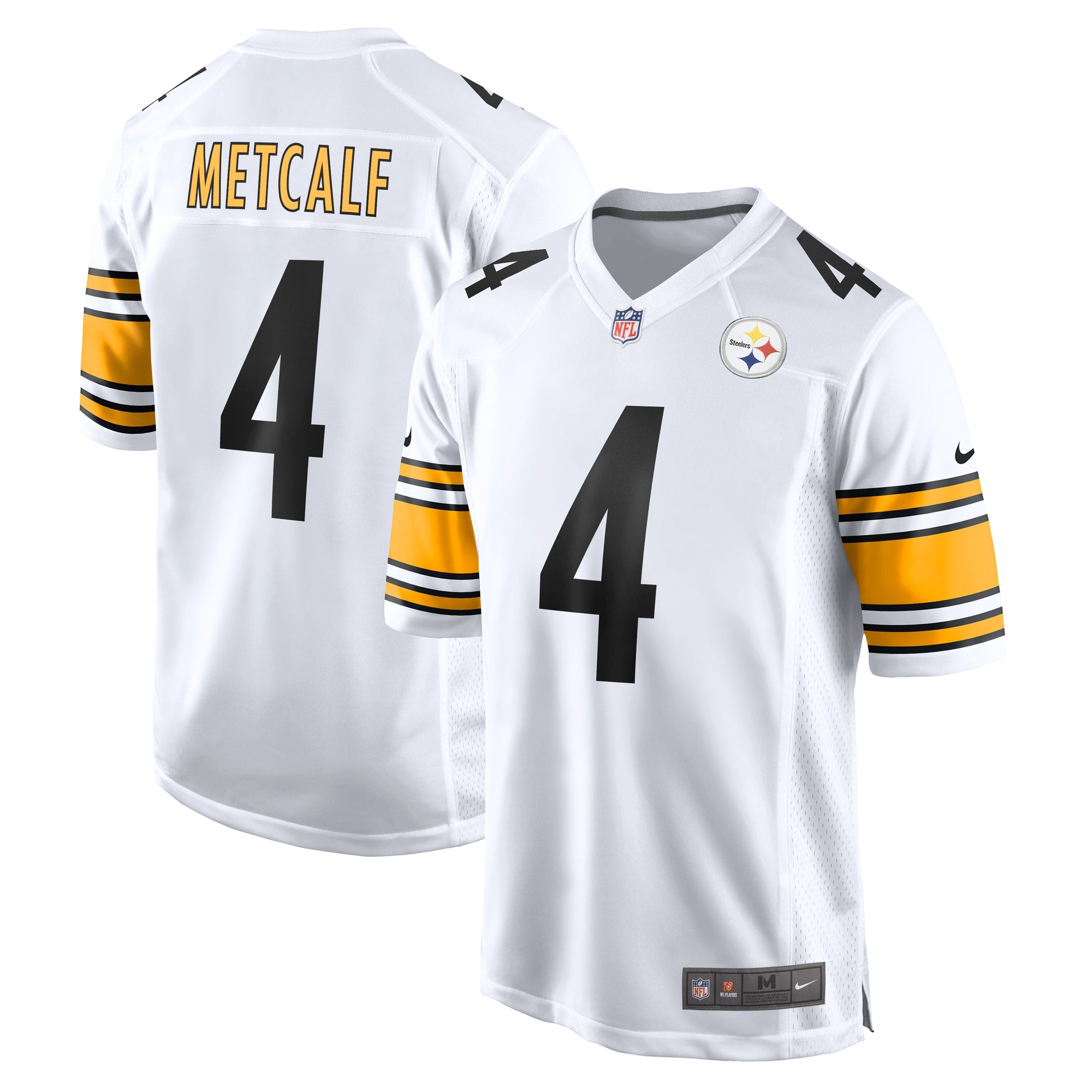 DK Metcalf Pittsburgh Steelers Nike Alternate 1933 Throwback Game Jersey - Gold/White/Black - Image 5
