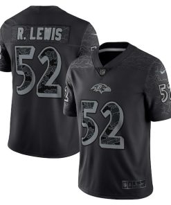 Men's Nike Ray Lewis Black Baltimore Ravens Retired Player RFLCTV Limited Jersey
