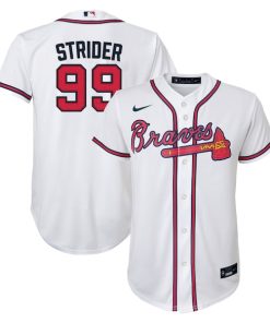 Spencer Strider Atlanta Braves Nike Youth Home Replica Player Jersey - White