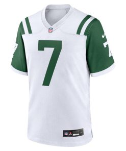 Alternative view of Justin Fields New York Jets Nike Alternate The Classic Game Jersey -  White