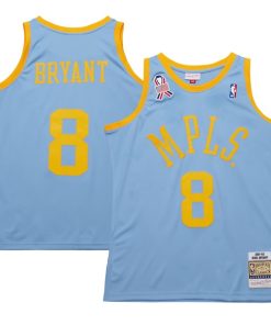 Men's Los Angeles Lakers Kobe Bryant Powder Blue 2001/02 Hardwood Classics Authentic Player Jersey