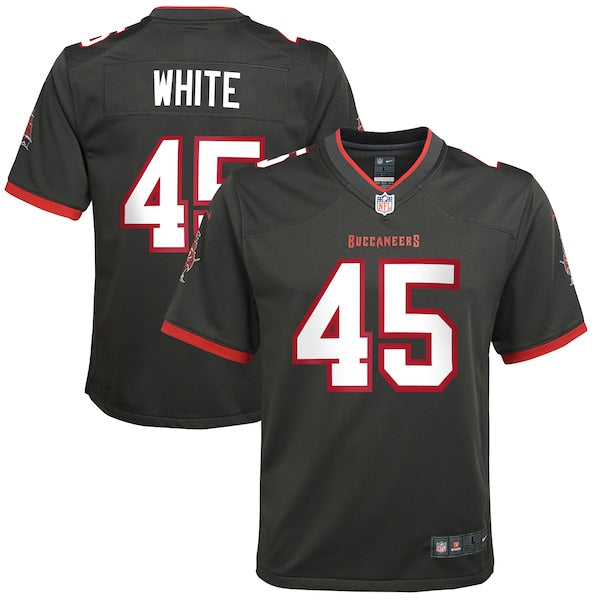 Devin White Tampa Bay Buccaneers Nike Youth Game Jersey - Pewter/Orange/Red - Image 8