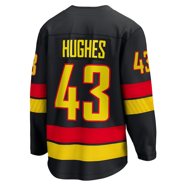 Quinn Hughes Vancouver Canucks Alternate Breakaway Jersey - Black - Image 3