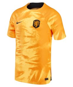 Alternative view of Netherlands National Team Nike 2022/23 Home Vapor Match Authentic Blank Jersey - Orange