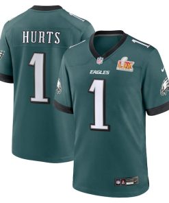 Jalen Hurts Philadelphia Eagles Nike Super Bowl LIX Game Player Jersey - Midnight Green