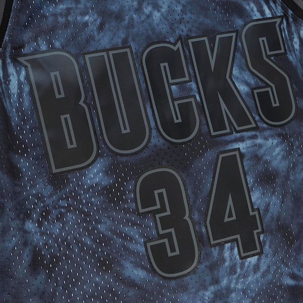 Ray Allen Milwaukee Bucks Hardwood Classics 1996/97 Tie-Dye Swingman Jersey - Black - Image 4