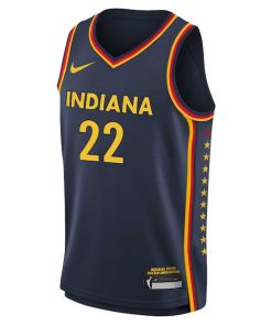Alternative view of Caitlin Clark Indiana Fever Nike Youth 2024 WNBA Draft Explorer Edition Victory Player Jersey - Navy