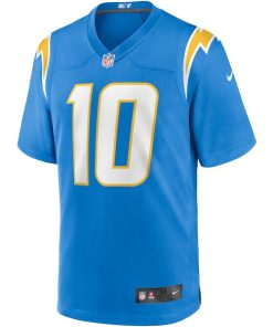 Alternative view of Justin Herbert Los Angeles Chargers Nike Player Game Jersey - Powder Blue