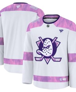 Anaheim Ducks  2024 Hockey Fights Cancer Practice Jersey - White