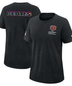Chicago Bears Nike Women's 2025 NFL Crucial Catch Tri-Blend Dri-FIT T-Shirt - Black