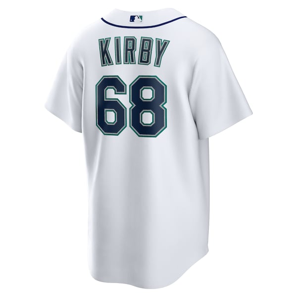 George Kirby Seattle Mariners Nike Home Replica Jersey - White - Image 3