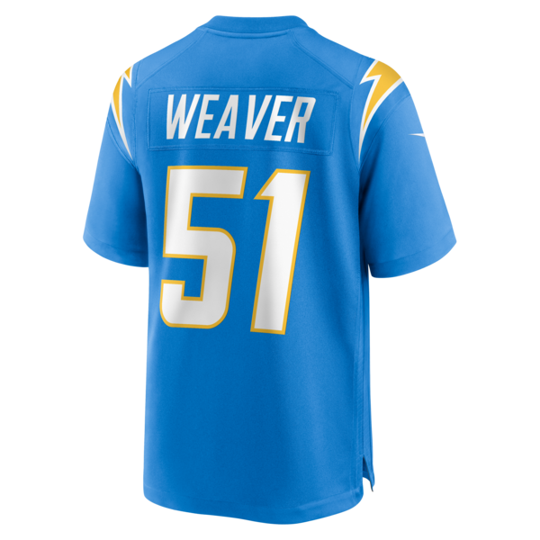 Rashad Weaver Los Angeles Chargers Nike Team Game Jersey - Powder Blue - Image 3