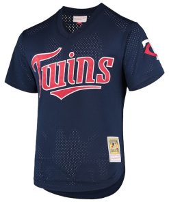 Alternative view of David Ortiz Minnesota Twins 2002 Cooperstown Collection Mesh Batting Practice Jersey - Navy