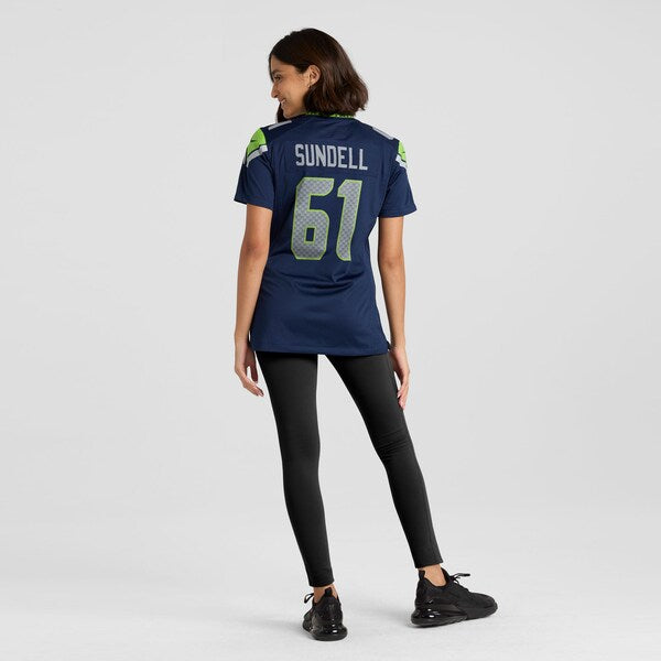 Jalen Sundell Seattle Seahawks Nike Women's Team Game Jersey - College Navy - Image 5
