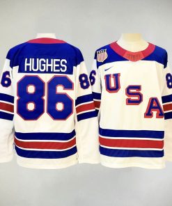Jack Hughes USA Hockey Nike 2026 Away Replica Jersey - Blue