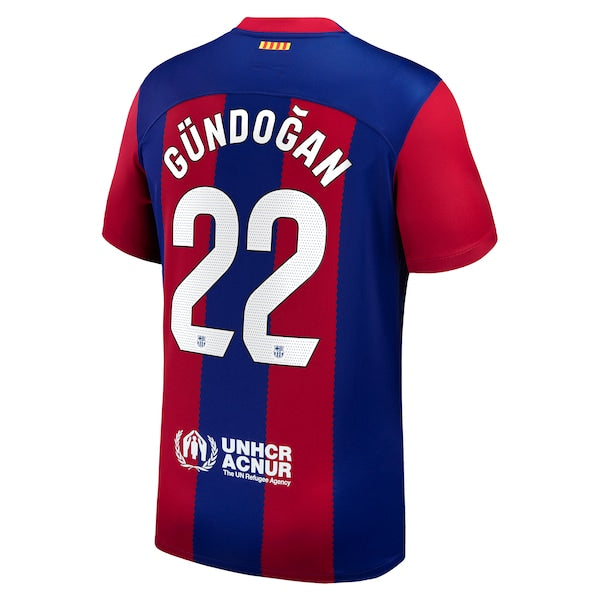 Ilkay G¨¹ndogan Barcelona Nike 2023/24 Home Stadium Replica Player Jersey - Royal/Aqua/White - Image 3