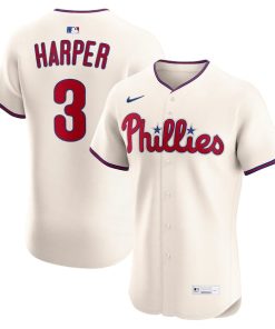 Bryce Harper Philadelphia Phillies Nike Alternate 2 Elite Jersey - Cream/White/Light Blue