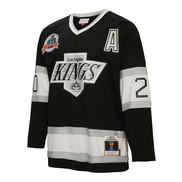 Luc Robitaille Los Angeles Kings Alternate Captain Patch 1992/93 Blue Line Player Jersey - Black - Image 3