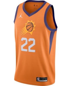 Alternative view of Deandre Ayton Phoenix Suns Jordan Brand 2020/21 Swingman Jersey - Statement Edition - Orange
