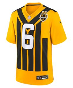 Alternative view of Patrick Queen Pittsburgh Steelers Nike Alternate 1933 Throwback Game Jersey - Gold