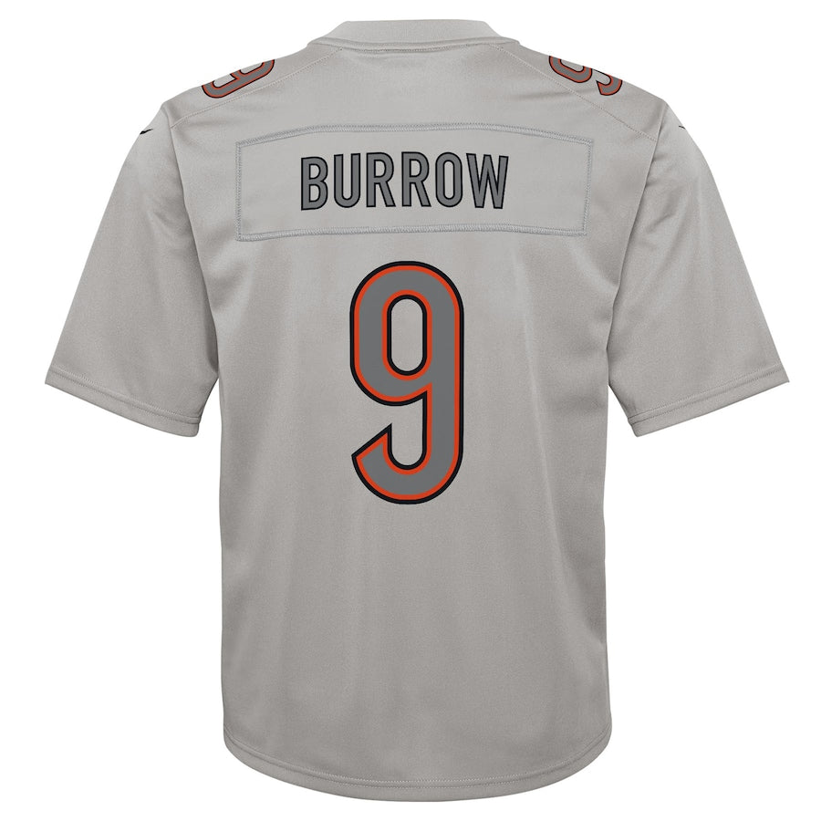 Joe Burrow Cincinnati Bengals Nike Youth Atmosphere Game Jersey - Gray - Image 3