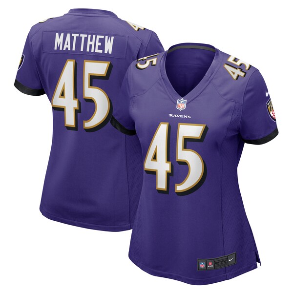 Christian Matthew Baltimore Ravens Nike Women's Game Jersey - Purple - Image 2