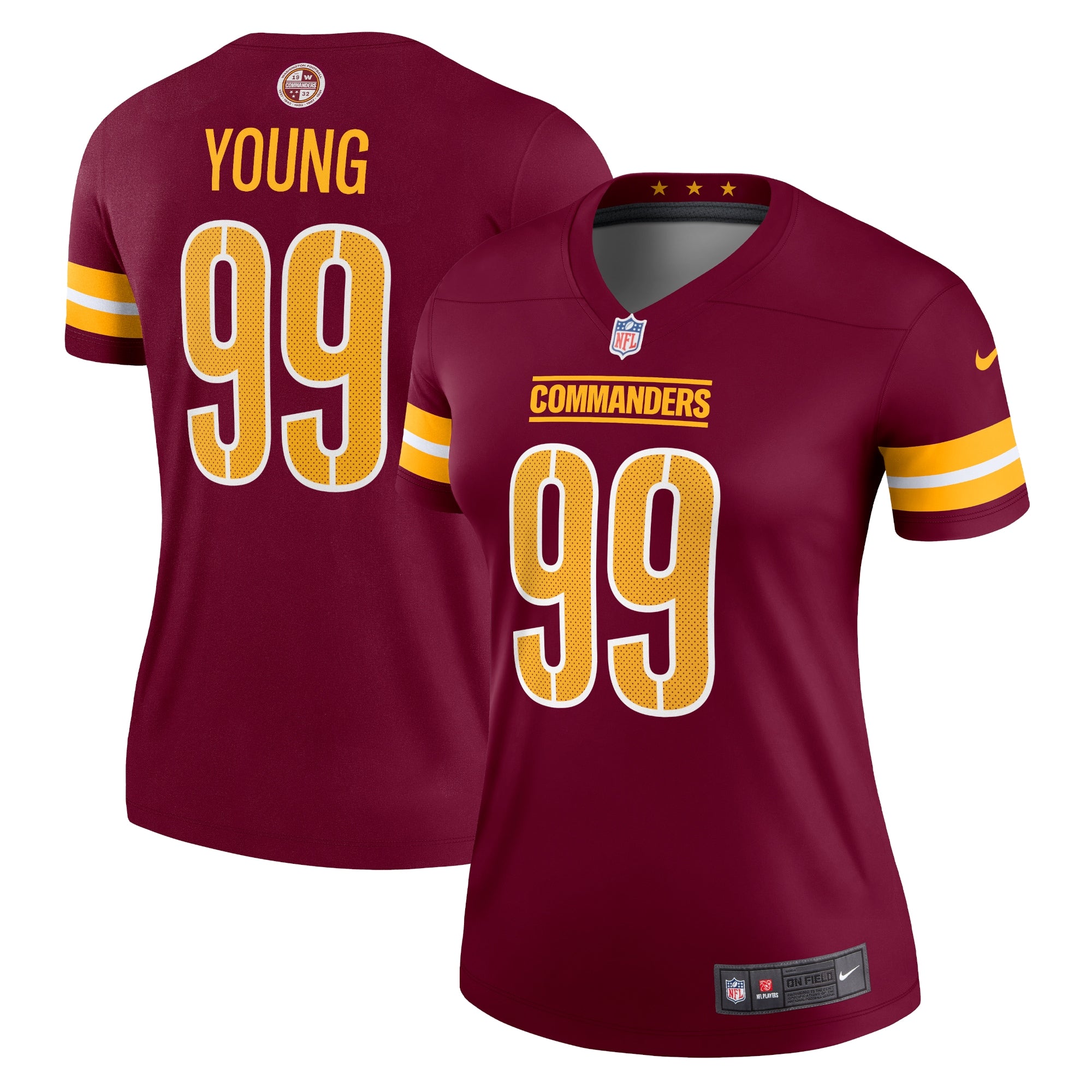 Chase Young Washington Commanders Nike Women's Alternate Legend Jersey - Black/Burgundy - Image 6