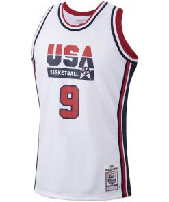 Alternative view of Men's USA Basketball Michael Jordan White 1992 Authentic Jersey