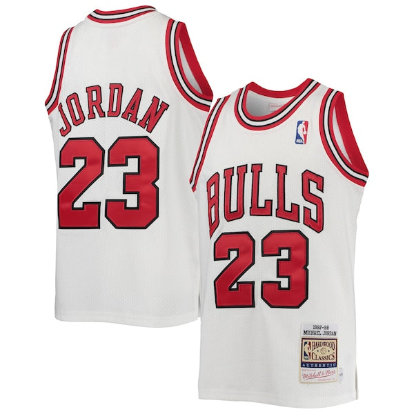 Michael Jordan Chicago Bulls Youth 1997/98 Hardwood Classics Authentic Jersey - White/Black/Red