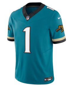 Alternative view of Travis Etienne Jacksonville Jaguars Nike Prowler Throwback Vapor F.U.S.E. Limited Jersey - Teal